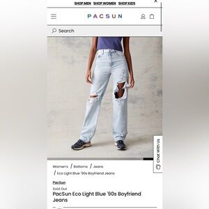 pacsun eco light blue 90s boyfriend jeans